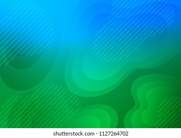 Light Blue, Green vector cover with long lines. Modern geometrical abstract illustration with staves. Best design for your ad, poster, banner.