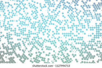 Light Blue, Green vector cover with small and big stars. Modern geometrical abstract illustration with stars. Best design for your ad, poster, banner.