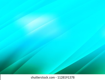 Light Blue, Green vector cover with long lines. Lines on blurred abstract background with gradient. The template can be used as a background.