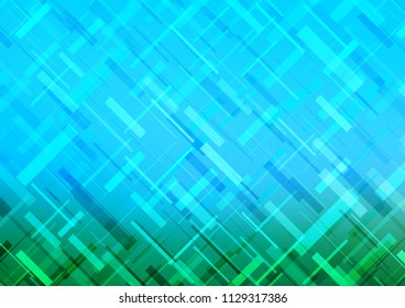 Light Blue, Green vector cover with long lines. Blurred decorative design in simple style with lines. The pattern can be used as ads, poster, banner for commercial.
