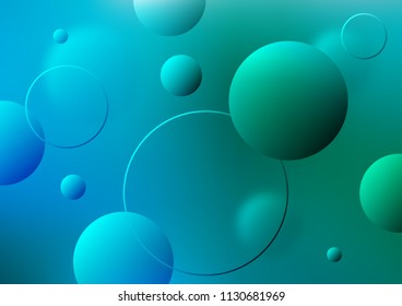 Light Blue, Green vector cover with spots. Abstract illustration with colored bubbles in nature style. Pattern can be used as texture of water, rain drops.