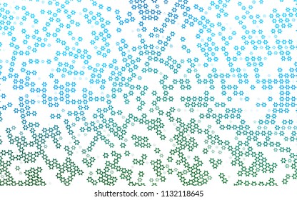 Light Blue, Green vector cover with small and big stars. Shining colored illustration with stars. The pattern can be used for wrapping gifts.