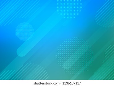 Light Blue, Green vector cover with rounded stripes, dots. Capsules on blurred abstract background with gradient dots. The pattern can be used for websites.