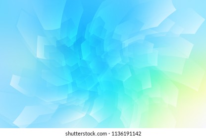Light Blue, Green vector cover with set of hexagons. Colorful hexagons on white backdrop. Pattern can be used for landing pages.