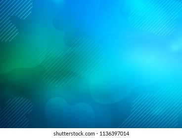 Light Blue, Green vector cover with long lines. Decorative shining illustration with lines on abstract template. The template can be used as a background.