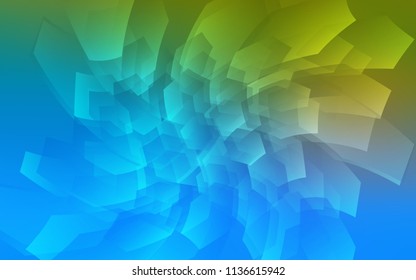 Light Blue, Green vector cover with set of hexagons. Abstract illustration with colorful hexagons. New design for website's poster, banner.