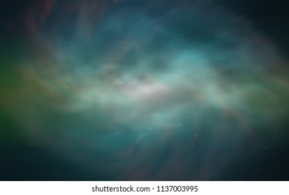 Light Blue, Green vector cover with astronomical stars. Space stars on blurred abstract background with gradient. Pattern for futuristic ad, booklets.