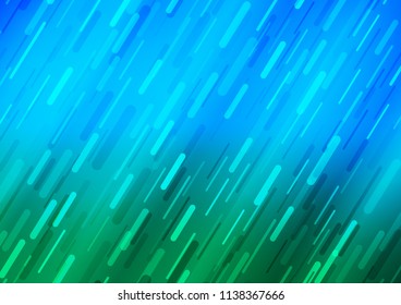 Light Blue, Green vector cover with long lines. Blurred decorative design in simple style with lines. The pattern can be used for busines ad, booklets, leaflets