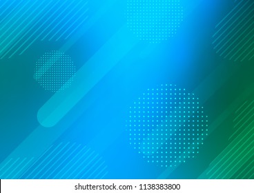 Light Blue, Green vector cover with rounded stripes, dots. Modern geometrical abstract illustration with sticks, dots. Best design for your ad, poster, banner.