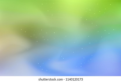 Light Blue, Green vector cover with astronomical stars. Space stars on blurred abstract background with gradient. Pattern for astrology websites.