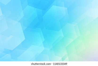 Light Blue, Green vector cover with set of hexagons. Colorful hexagons on white backdrop. Pattern can for your ad, booklets.