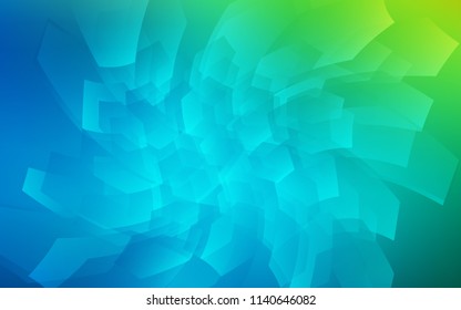 Light Blue, Green vector cover with set of hexagons. White background with colorful hexagons. New design for website's poster, banner.
