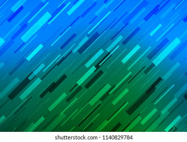 Light Blue, Green vector cover with long lines. Decorative shining illustration with lines on abstract template. The pattern can be used for websites.