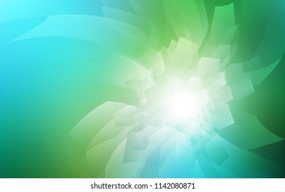 Light Blue, Green vector cover with set of hexagons. Glitter abstract illustration in hexagonal style. Pattern can be used for landing pages.