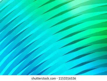 Light Blue, Green vector cover with long lines. Shining colored illustration with narrow lines. Smart design for your business advert.
