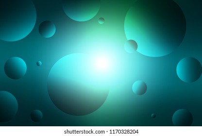 Light Blue, Green vector cover with spots. Blurred decorative design in abstract style with bubbles. Pattern can be used for beautiful websites.
