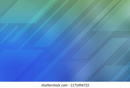 Light Blue, Green vector cover with stright stripes. Decorative shining illustration with lines on abstract template. Smart design for your business advert.