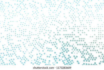 Light Blue, Green vector cover with small and big stars. Glitter abstract illustration with colored stars. The pattern can be used for websites.