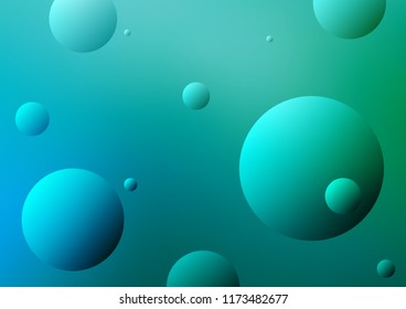 Light Blue, Green vector cover with spots. Blurred decorative design in abstract style with bubbles. New design for ad, poster, banner of your website.