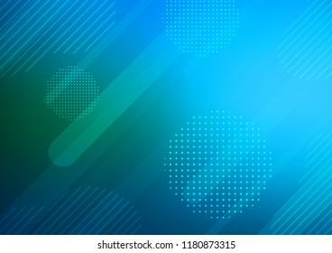 Light Blue, Green vector cover with rounded stripes, dots. Capsules on blurred abstract background with gradient dots. Smart design for your business advert.