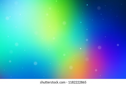 Light Blue, Green vector cover with spots. Blurred bubbles on abstract background with colorful gradient. Completely new template for your brand book.