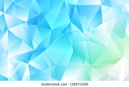 Light Blue, Green vector cover in polygonal style. Illustration with set of colorful triangles. Pattern for commercials.