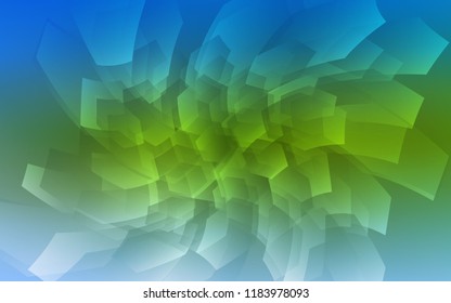 Light Blue, Green vector cover with set of hexagons. Design in abstract style with hexagons. New template for your brand book.