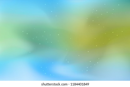 Light Blue, Green vector cover with astronomical stars. Glitter abstract illustration with colorful cosmic stars. Pattern for futuristic ad, booklets.