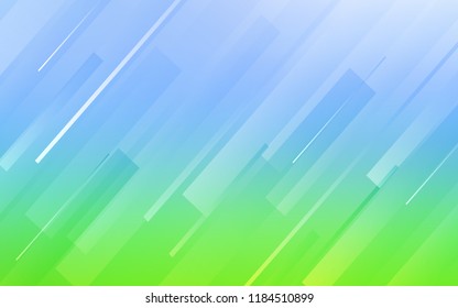 Light Blue, Green vector cover with stright stripes. Blurred decorative design in simple style with lines. Smart design for your business advert.