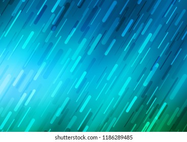 Light Blue, Green vector cover with long lines. Lines on blurred abstract background with gradient. The pattern can be used as ads, poster, banner for commercial.