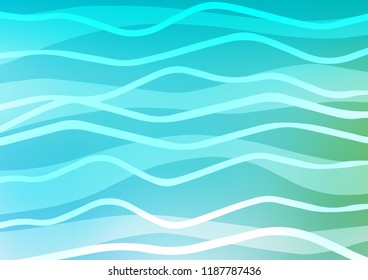 Light Blue, Green vector cover with long lines. Decorative shining illustration with lines on abstract template. Smart design for your business advert.