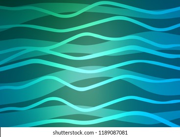 Light Blue, Green vector cover with long lines. Shining colored illustration with narrow lines. The pattern can be used as ads, poster, banner for commercial.