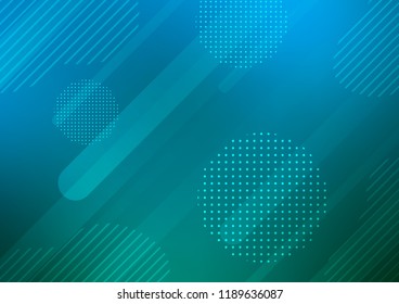 Light Blue, Green vector cover with rounded stripes, dots. Glitter abstract illustration with colored sticks, dots. The pattern can be used for websites.