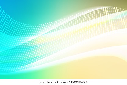 Light Blue, Green vector cover with spots, lines. Design with connection of dots and lines on colorful background. Pattern for design of window blinds, curtains.