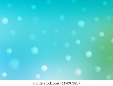 Light Blue, Green vector cover with spots. Blurred decorative design in abstract style with bubbles. Completely new template for your brand book.