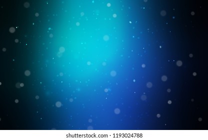 Light Blue, Green vector cover with beautiful snowflakes. Snow on blurred abstract background with gradient. New year design for your ad, poster, banner.