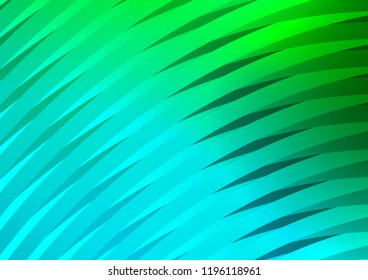Light Blue, Green vector cover with long lines. Shining colored illustration with narrow lines. The template can be used as a background.