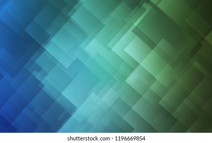 Light Blue, Green vector cover with stright stripes. Lines on blurred abstract background with gradient. Pattern for your busines websites.