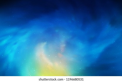 Light Blue, Green vector cover with astronomical stars. Space stars on blurred abstract background with gradient. Pattern for astrology websites.