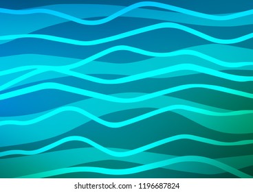 Light Blue, Green vector cover with long lines. Glitter abstract illustration with colored sticks. The template can be used as a background.