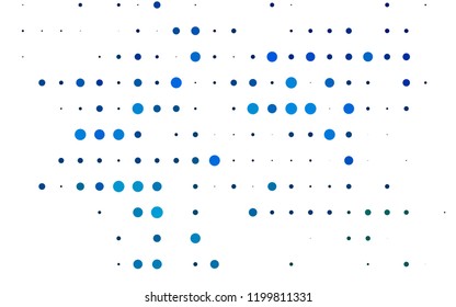 Light Blue, Green vector cover with spots. Glitter abstract illustration with blurred drops of rain. Pattern for ads, booklets.