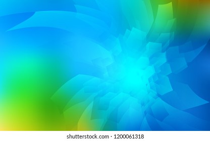 Light Blue, Green vector cover with set of hexagons. Illustration of colored hexagons on white surface. Pattern can be used for landing pages.