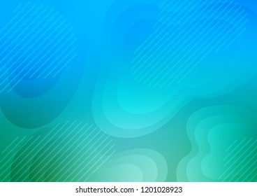 Light Blue, Green vector cover with long lines. Shining colored illustration with narrow lines. Best design for your ad, poster, banner.