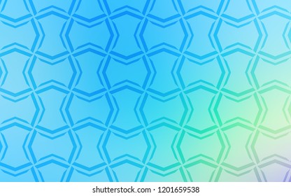 Light Blue, Green vector cover with stright stripes. Decorative shining illustration with lines on abstract template. Pattern for ads, posters, banners.