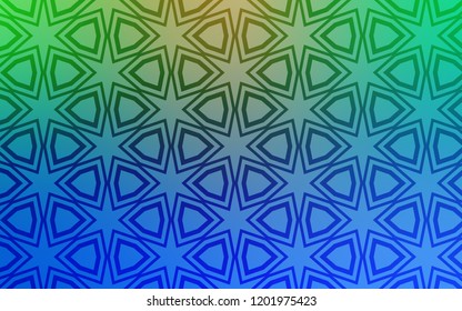 Light Blue, Green vector cover with small and big stars. Blurred decorative design in simple style with stars. Best design for your ad, poster, banner.