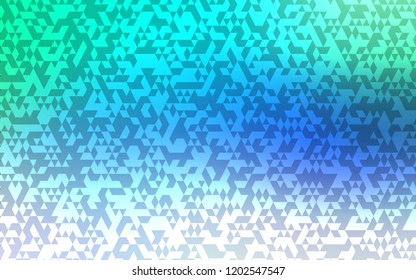 Light Blue, Green vector cover in polygonal style. Beautiful illustration with triangles in nature style. Best design for your ad, poster, banner.