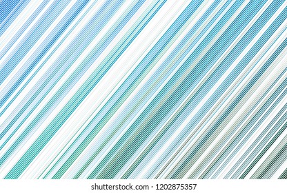 Light Blue, Green vector cover with long lines. Shining colored illustration with narrow lines. The pattern can be used for busines ad, booklets, leaflets