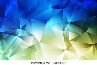 Light Blue, Green vector cover in polygonal style. Triangles on abstract background with colorful gradient. Pattern can be used for websites.
