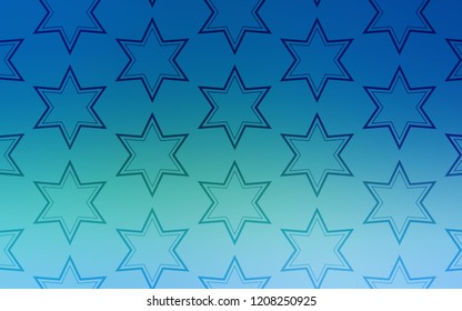 Light Blue, Green vector cover with small and big stars. Modern geometrical abstract illustration with stars. Pattern for websites, landing pages.