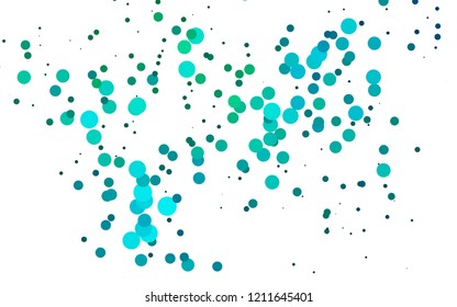 Light Blue, Green vector cover with circles. Modern abstract illustration with colorful water drops. Design for business adverts.
